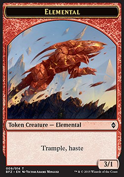 Elemental Token (Red 3/1 Trample, haste) - Battle for Zendikar (Token) [BFZ-T9] - JotaCards - Tu Tienda de TCG