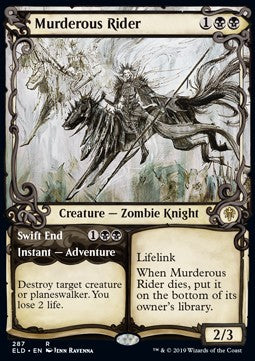 Murderous Rider // Swift End - Throne of Eldraine: Extras (Rare) [XELD-287] - JotaCards - Tu Tienda de TCG