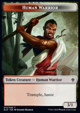 Human Warrior Token (Red and White 3/1) - Throne of Eldraine: Extras (Token) [XELD-T13] - JotaCards - Tu Tienda de TCG