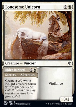 Lonesome Unicorn // Rider in Need - Throne of Eldraine (Common) [ELD-21] - JotaCards - Tu Tienda de TCG