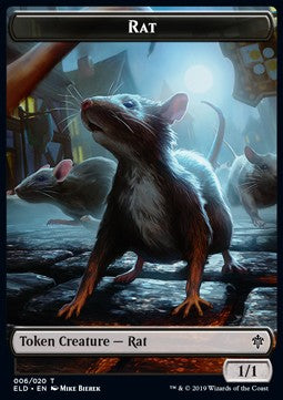 Rat Token (Black 1/1) - Throne of Eldraine: Extras (Token) [XELD-T06] - JotaCards - Tu Tienda de TCG