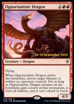 Opportunistic Dragon (V.1) - Throne of Eldraine: Promos (Rare) [PELD-133] - JotaCards - Tu Tienda de TCG