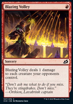 Blazing Volley - Ikoria: Lair of Behemoths (Common) [IKO-107] - JotaCards - Tu Tienda de TCG