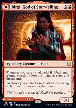 Birgi, God of Storytelling // Harnfel, Horn of Bounty - Kaldheim (Rare) [KHM-123] - JotaCards - Tu Tienda de TCG