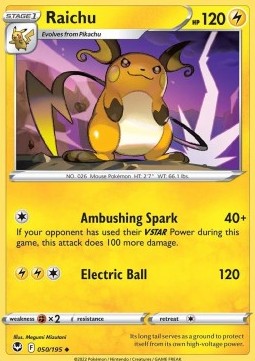Raichu - Silver Tempest (Uncommon) [SIT-050] - JotaCards - Tu Tienda de TCG