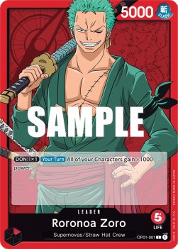 Roronoa Zoro (OP01-001) (V.1) - Romance Dawn (Leader) [OP01-001] - JotaCards - Tu Tienda de TCG