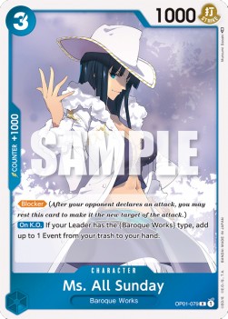 Ms. All Sunday (OP01-079) - Romance Dawn (Rare) [OP01-079] - JotaCards - Tu Tienda de TCG