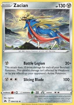 Zacian - Crown Zenith (Holo Rare) [CRZ-094] - JotaCards - Tu Tienda de TCG
