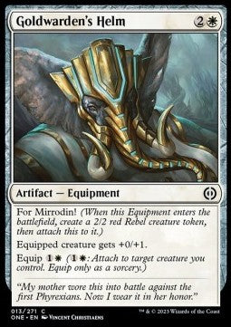 Goldwarden's Helm - Phyrexia: All Will Be One (Common) [ONE-13] - JotaCards - Tu Tienda de TCG