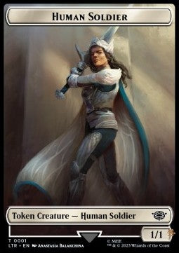 Human Soldier Token (White 1/1) (V.1) - The Lord of the Rings: Tales of Middle-earth: Extras (Token) [XLTR-T01] - JotaCards - Tu Tienda de TCG