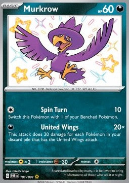 Murkrow - Paldean Fates (Shiny Rare) [PAF-181] - JotaCards - Tu Tienda de TCG