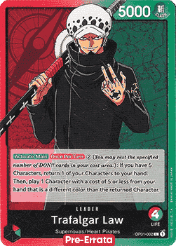 Trafalgar Law (OP01-002) (V.1) - Romance Dawn (Pre-Errata) (Leader) [OP01E-002] - JotaCards - Tu Tienda de TCG