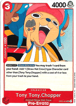 Tony Tony.Chopper (OP01-015) - Romance Dawn (Pre-Errata) (Uncommon) [OP01E-015] - JotaCards - Tu Tienda de TCG