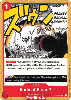 Radical Beam!! (OP01-029) - Romance Dawn (Pre-Errata) (Uncommon) [OP01E-029] - JotaCards - Tu Tienda de TCG