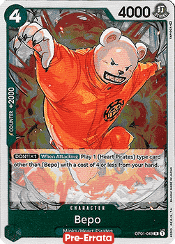 Bepo (OP01-049) - Romance Dawn (Pre-Errata) (Rare) [OP01E-049] - JotaCards - Tu Tienda de TCG