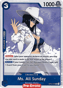 Ms. All Sunday (OP01-079) - Romance Dawn (Pre-Errata) (Rare) [OP01E-079] - JotaCards - Tu Tienda de TCG