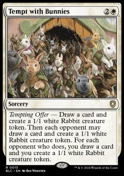 Tempt with Bunnies - Commander: Bloomburrow (Rare) [BLC-13] - JotaCards - Tu Tienda de TCG