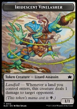 Iridescent Vinelasher Token (Black 1/1) - Bloomburrow: Tokens (Token) [TBLB-T12]