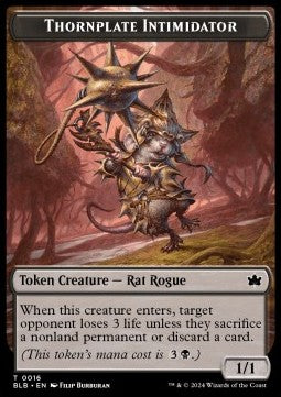Thornplate Intimidator Token (Black 1/1) - Bloomburrow: Tokens (Token) [TBLB-T16]