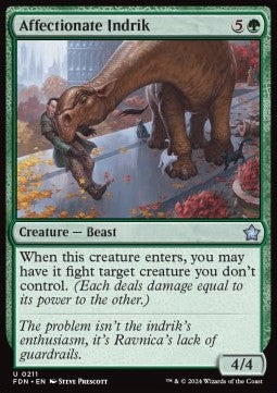 Affectionate Indrik - Magic: The Gathering Foundations (Uncommon) [FDN-211] - JotaCards - Tu Tienda de TCG