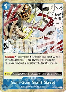 Gum-Gum Giant Gavel (OP03-055) (V.2) - The Best (Common) [PRB01-OP03-055] - JotaCards - Tu Tienda de TCG