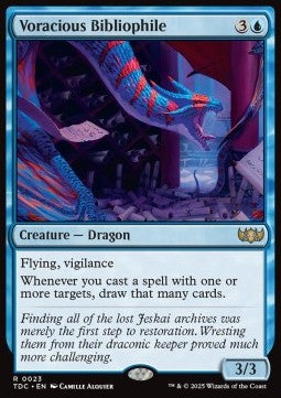 Voracious Bibliophile - Commander: Tarkir: Dragonstorm (Rare) [TDC-23] - JotaCards - Tu Tienda de TCG