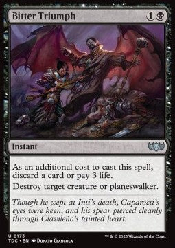 Bitter Triumph - Commander: Tarkir: Dragonstorm (Uncommon) [TDC-173] - JotaCards - Tu Tienda de TCG