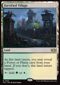 Fortified Village - Commander: Tarkir: Dragonstorm (Rare) [TDC-366] - JotaCards - Tu Tienda de TCG