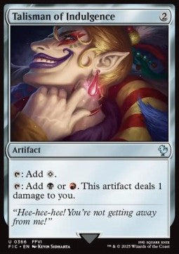 Talisman of Indulgence - Commander: Magic: The Gathering - FINAL FANTASY (Uncommon) [FIC-366] - JotaCards - Tu Tienda de TCG