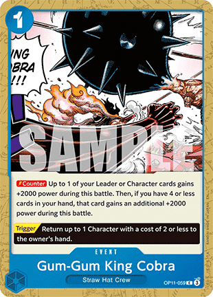Gum-Gum King Cobra (OP11-059) - A Fist of Divine Speed (Common) [OP11-059] - JotaCards - Tu Tienda de TCG