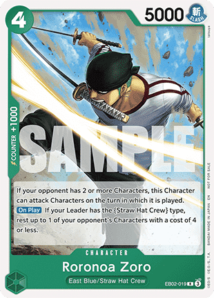 Roronoa Zoro (EB02-019) (V.1) - Unnumbered Promos (Rare) [UP-EB02-019] - JotaCards - Tu Tienda de TCG