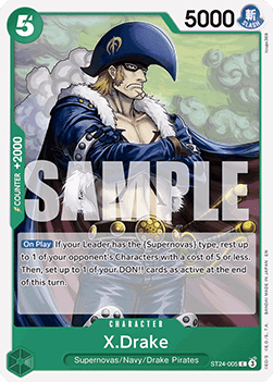 X.Drake (ST24-005) - Starter Deck: Green Jewelry Bonney (Common) [ST-24-005] - JotaCards - Tu Tienda de TCG