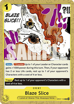 Blaze Slice (OP07-116) - Starter Deck: Green Yellow Yamato (Rare) [ST-28-OP06-116] - JotaCards - Tu Tienda de TCG