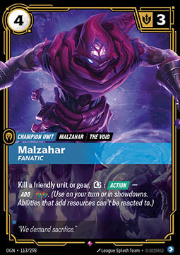 Malzahar, Fanatic - Origins (Rare) [OGN-113] - JotaCards - Tu Tienda de TCG