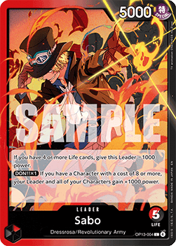 Sabo (OP13-004) (V.1) - Carrying on his Will (Leader) [OP13-004] - JotaCards - Tu Tienda de TCG