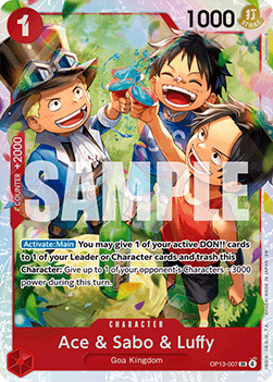 Ace & Sabo & Luffy (OP13-007) (V.1) - Carrying on his Will (Super Rare) [OP13-007] - JotaCards - Tu Tienda de TCG