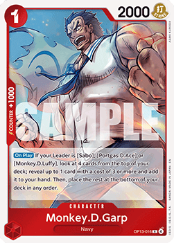 Monkey.D.Garp (OP13-016) (V.1) - Carrying on his Will (Rare) [OP13-016] - JotaCards - Tu Tienda de TCG