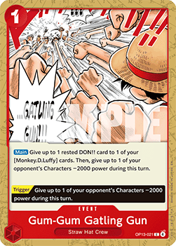 Gum-Gum Gatling Gun (OP13-021) - Carrying on his Will (Common) [OP13-021] - JotaCards - Tu Tienda de TCG