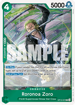 Roronoa Zoro (OP13-037) - Carrying on his Will (Rare) [OP13-037] - JotaCards - Tu Tienda de TCG