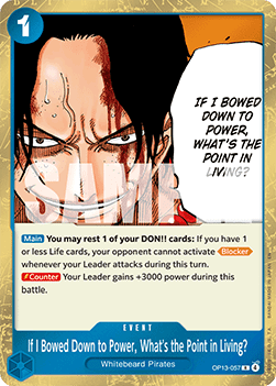 If I Bowed Down to Power, What's the Point in Living? (OP13-057) - Carrying on his Will (Rare) [OP13-057] - JotaCards - Tu Tienda de TCG