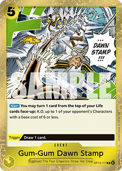Gum-Gum Dawn Stamp (OP13-117) - Carrying on his Will (Rare) [OP13-117] - JotaCards - Tu Tienda de TCG