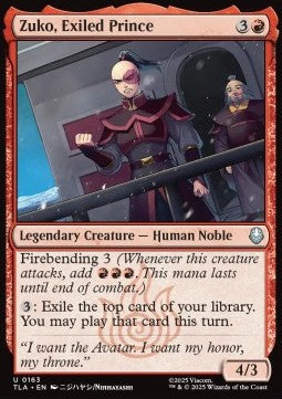 Zuko, Exiled Prince - Magic: The Gathering | Avatar: The Last Airbender (Uncommon) [TLA-163] - JotaCards - Tu Tienda de TCG