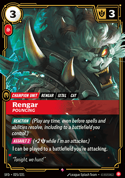 Rengar, Pouncing - Spiritforged (Rare) [SFD-025] - JotaCards - Tu Tienda de TCG