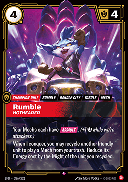 Rumble, Hotheaded (V.1 - Rare) - Spiritforged (Rare) [SFD-026] - JotaCards - Tu Tienda de TCG