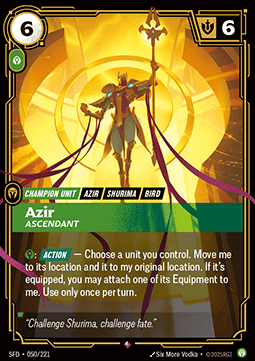 Azir, Ascendant (V.1 - Rare) - Spiritforged (Rare) [SFD-050] - JotaCards - Tu Tienda de TCG