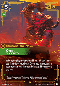 Ornn, Blacksmith (V.1 - Epic) - Spiritforged (Epic) [SFD-058] - JotaCards - Tu Tienda de TCG