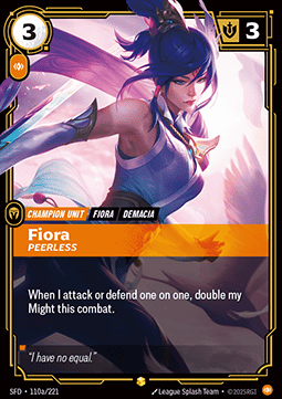 Fiora, Peerless (V.2 - Showcase) - Spiritforged (Showcase) [SFD-110a] - JotaCards - Tu Tienda de TCG