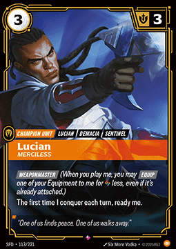 Lucian, Merciless (V.1 - Rare) - Spiritforged (Rare) [SFD-113] - JotaCards - Tu Tienda de TCG