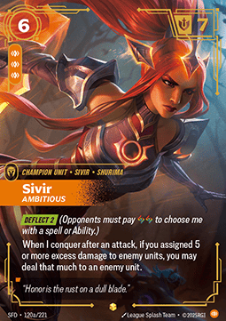 Sivir, Ambitious (V.2 - Showcase) - Spiritforged (Showcase) [SFD-120a] - JotaCards - Tu Tienda de TCG