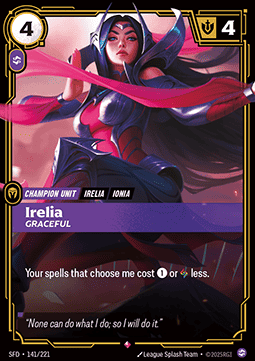 Irelia, Graceful (V.1 - Rare) - Spiritforged (Rare) [SFD-141] - JotaCards - Tu Tienda de TCG